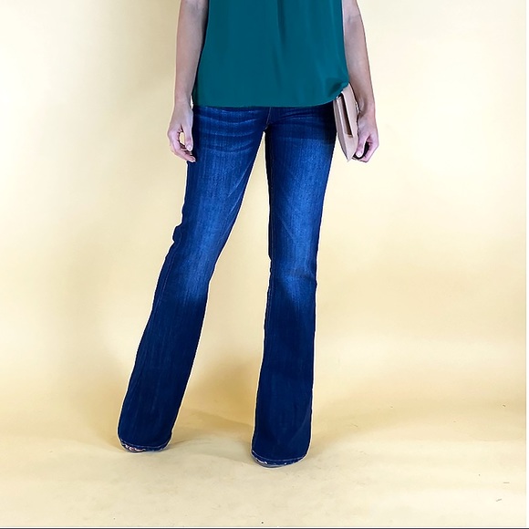 New Kan Can Flared Dark Denim Jeans - Picture 2 of 7